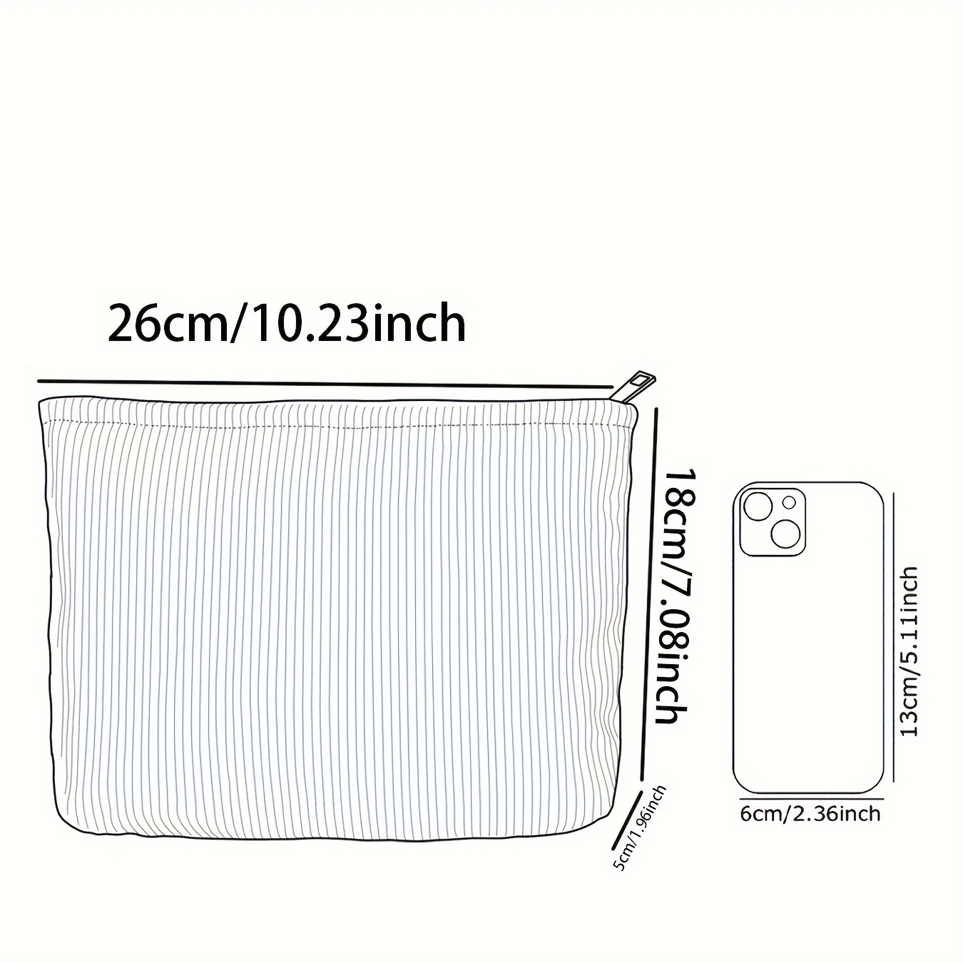 1pc，Black cat patterned corduroy makeup bag, lightweight zipper makeup storage box, multifunctional bag with lining