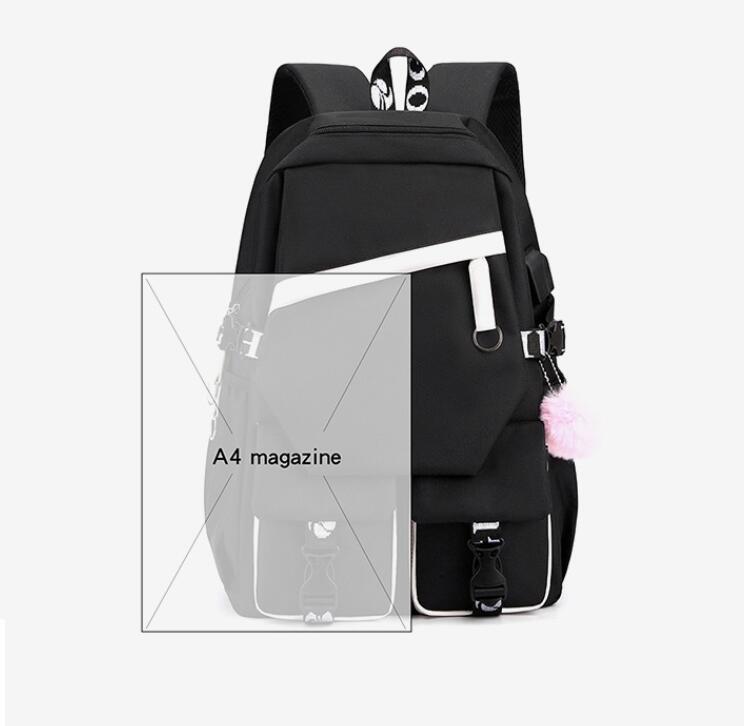 여아 남아 배낭 카피바라 학교 USB 책 가방, 십대 여성 남성 여행 가방, 노트북 헤드폰 포트 Mochila 선물
