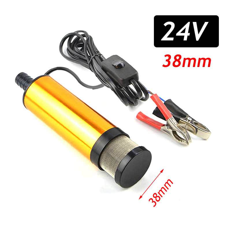 Bomba de óleo elétrica para carro, 51mm 38mm, 12v, 24v, para bombear óleo diesel, água, submersível, liga de alumínio, bomba de transferência de combustível