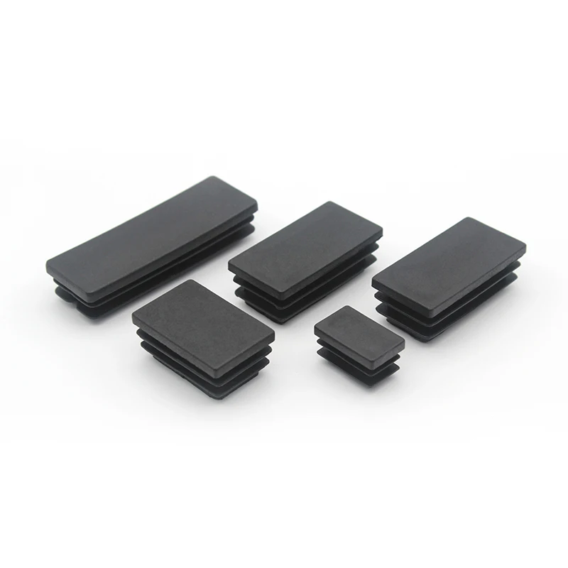 5-50Pcs Plastic Blanking End Caps 10-60mm Square Pipe Plug Black Rectangular Pipe Plug  Inserts Table Chair Furniture Foot Cover