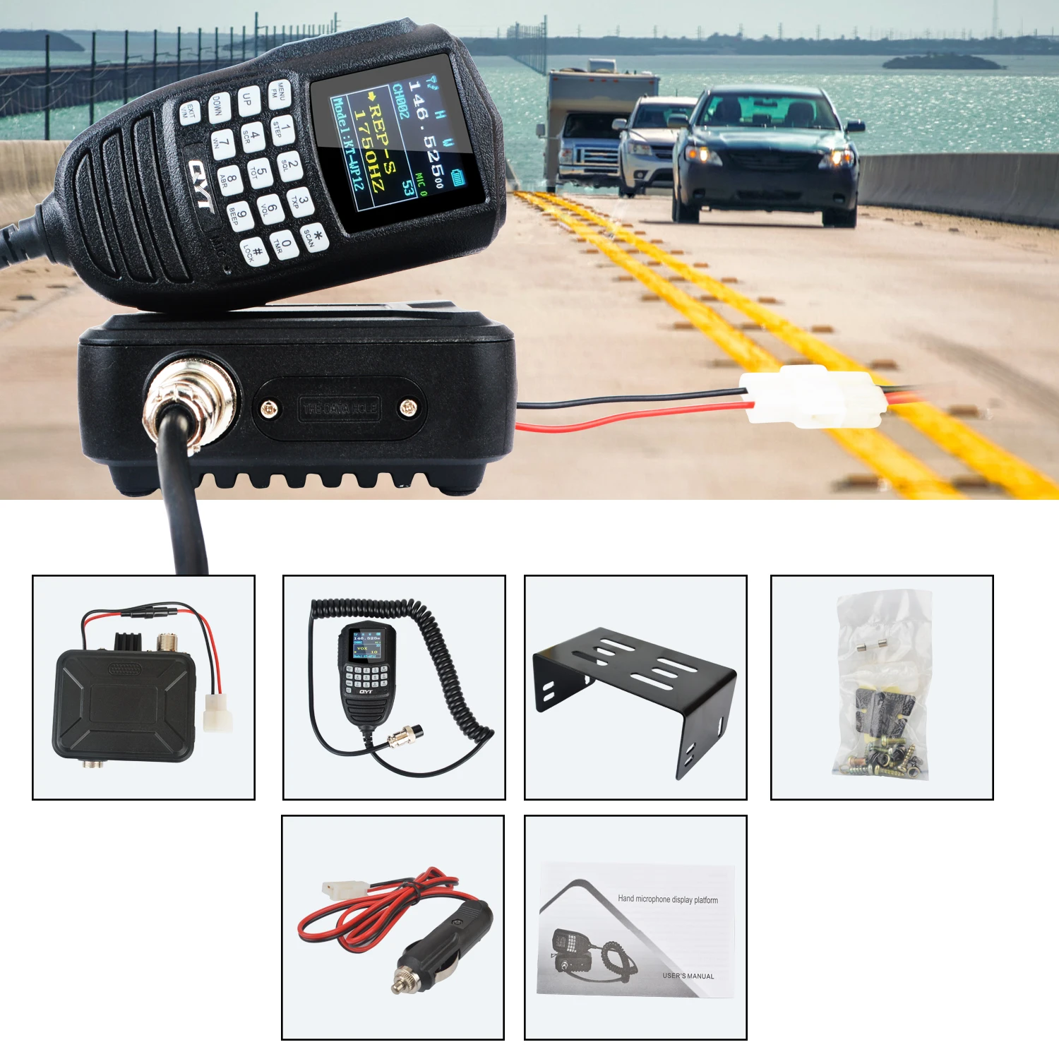The Smallest Mobile Radio QYT KT-WP12 Mini Compact 25W 200Ch Mobile VHF/UHF Dual Band Amateur Ham Radio
