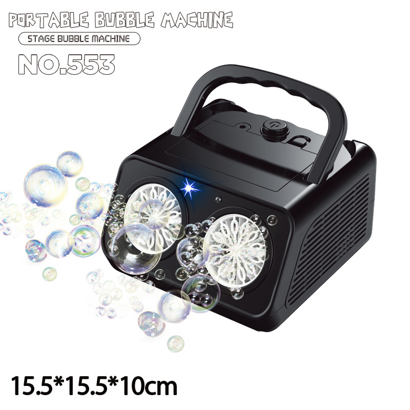 Electric Stage Bubble Machine Gift Handheld Multi hole Fully Automatic One Click Bubble Blowing Outdoor Toy
