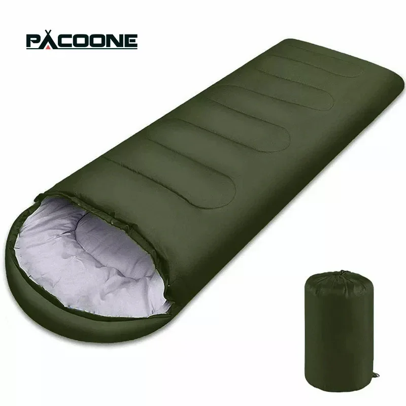 Pacoone Camping Schlafsack leichter 4 Jahreszeiten warmer Umschlag Rucksack Outdoor Baumwolle Winterschlaf sack