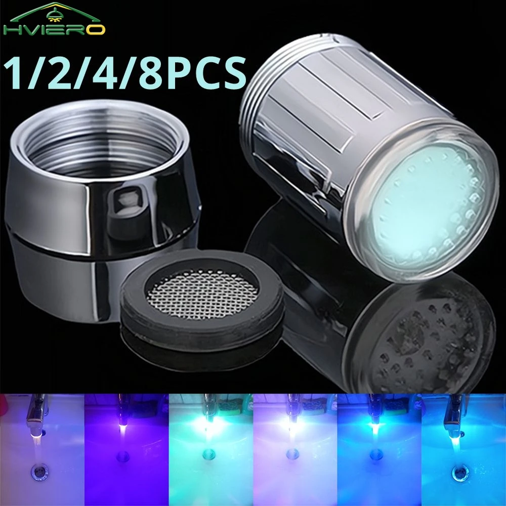 Lampa LED do kranu 7 kolorów Zmienne światło Czujnik ciśnienia prysznica Temperatura łazienki Akcesoria do dekoracji kuchni Kolor