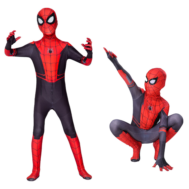 Homens o incrível homem aranha cosplay trajes para meninos meninas milhas morales super-herói natal zentai bodysuit halloween macacão
