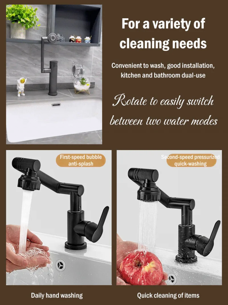 Grifo para lavabo de baño, grifo de ducha para el hogar, grifo giratorio Universal para caliente y frío, accesorios de baño simples y modernos