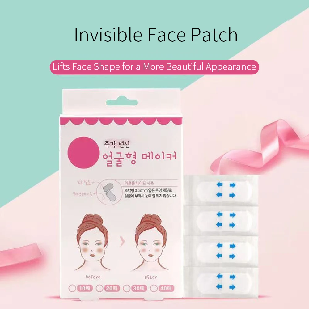 40 pièces/ensemble visage front joue menton autocollant visage Lifting Patch Anti-rides Anti-âge visage peau Lifting rides dissolvant bande