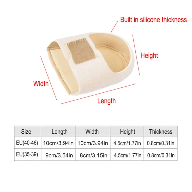 1 Pair Silicone Heel Pads, Shock Absorption, Relieving Leg Pressure, Adjustable Straps, Prevent Slipping Insoles