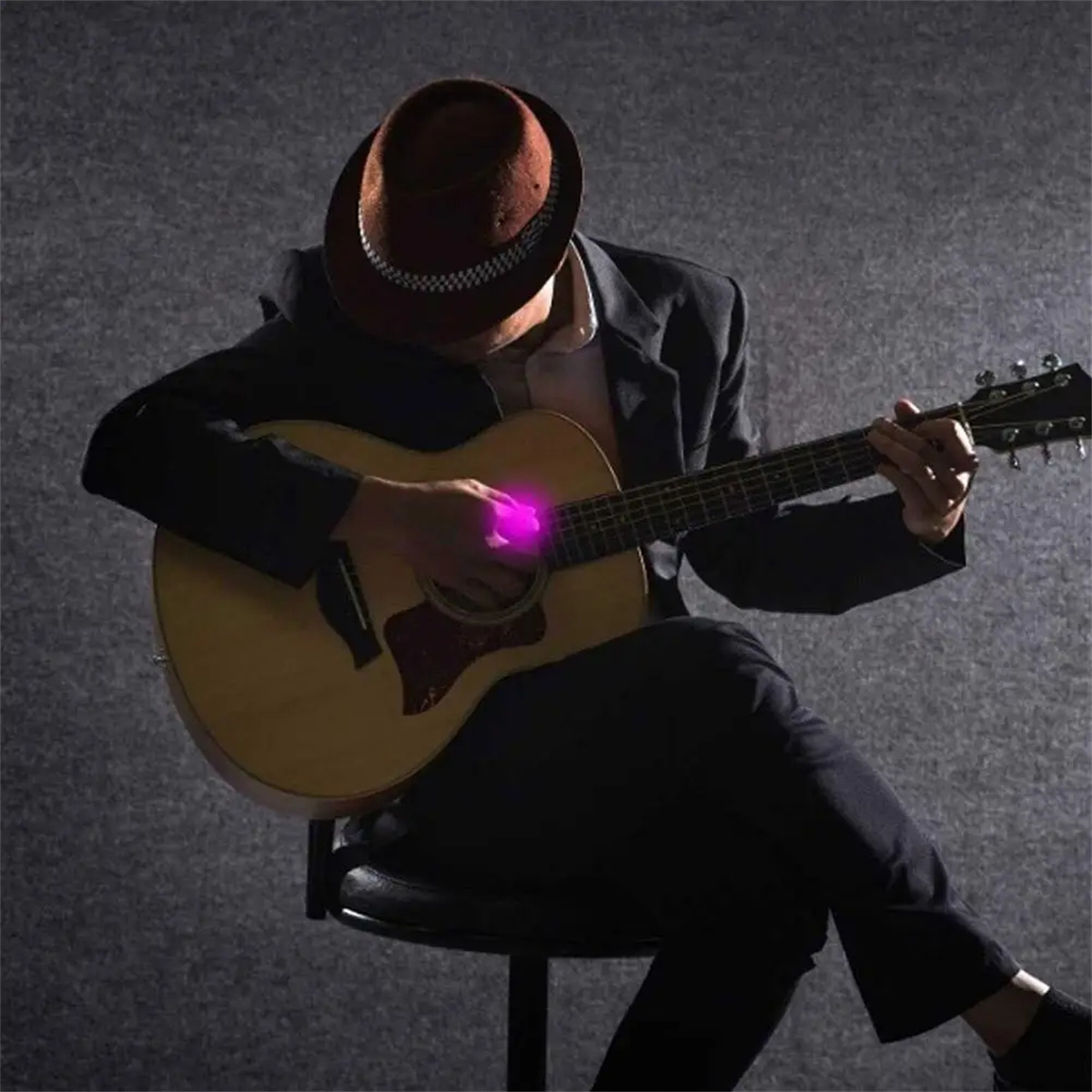 Miwayer – médiator de guitare électrique lumineux LED, ABS, avec Options de lumière tricolore (blanc/vert/violet)