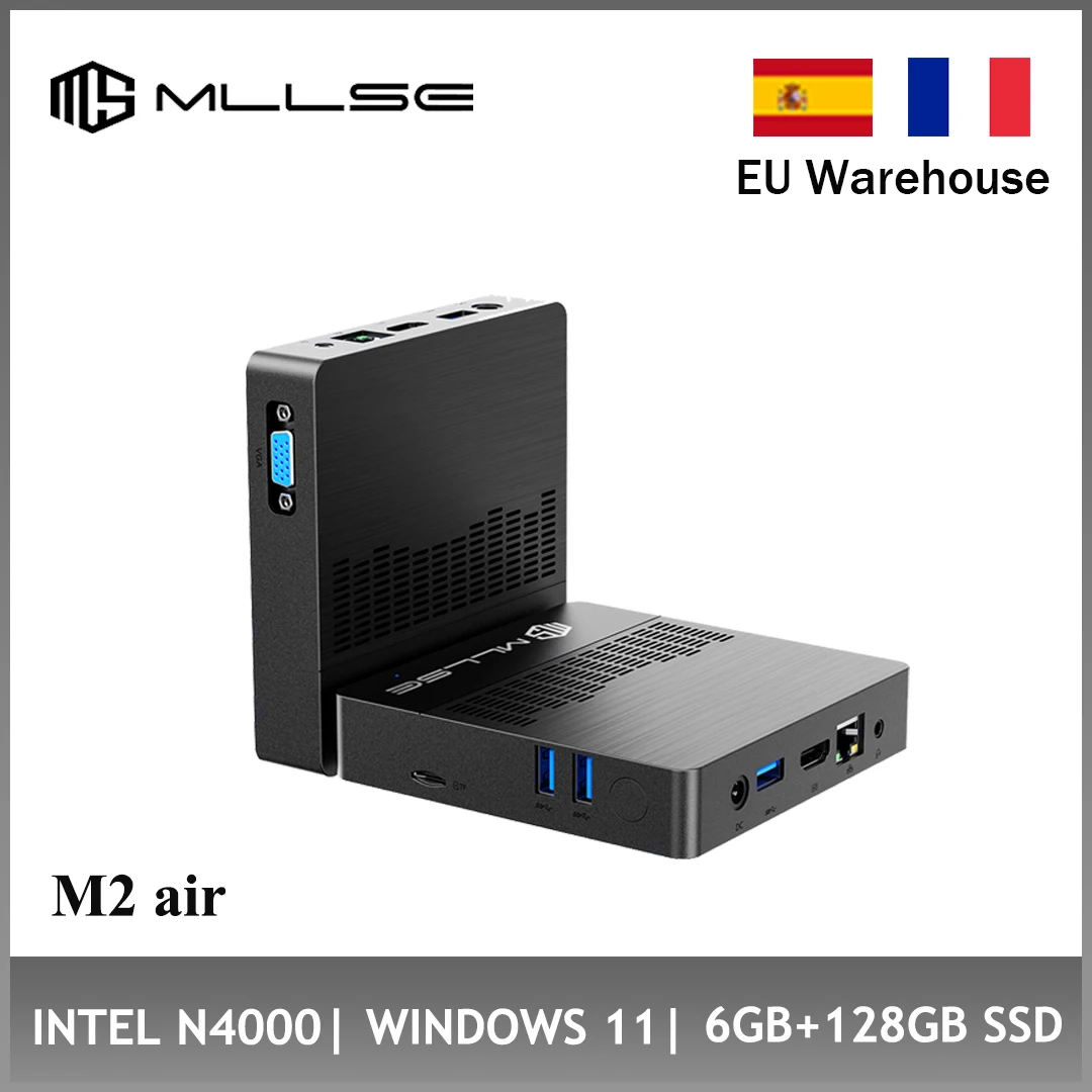 MLLSE M2 Mini komputer Intel powietrza®Celeron®N4000 6GB DDR4 128GB M.2 SSD Windows 11 Dual-częstotliwość WIFI Intel UHD grafika 600 komputer HDMI