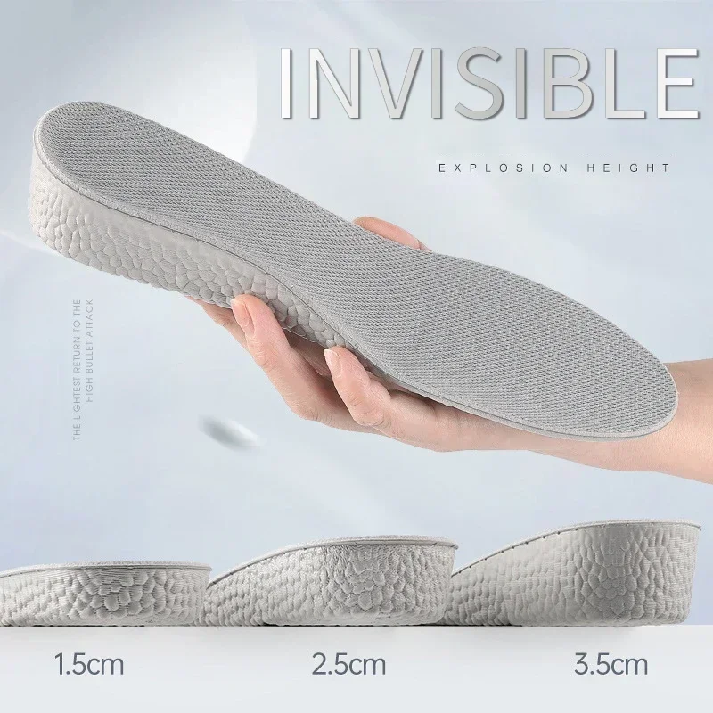 2PCS Heightening Insole Invisible Unisex Women Heighten Insert Cushion Pads EVA Lifting Insole Heel Arch Support Taller Cushion