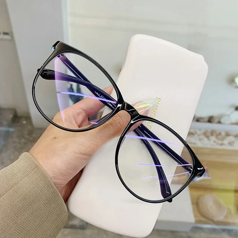 Gafas de protección contra luz azul transparentes para hombres y mujeres, montura redonda, gafas de moda coreana, gafas ópticas de protección para los ojos