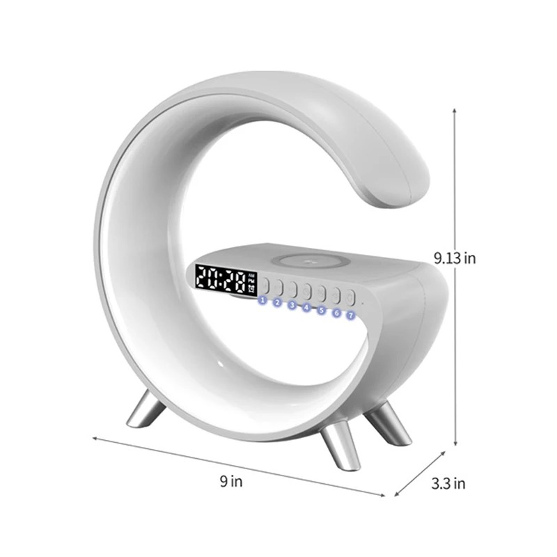 Luz G grande, cargador inalámbrico de luz inteligente, lámpara de escritorio de música, Audio G grande, Altavoz Bluetooth, luz ambiental de Color deslumbrante, luz nocturna
