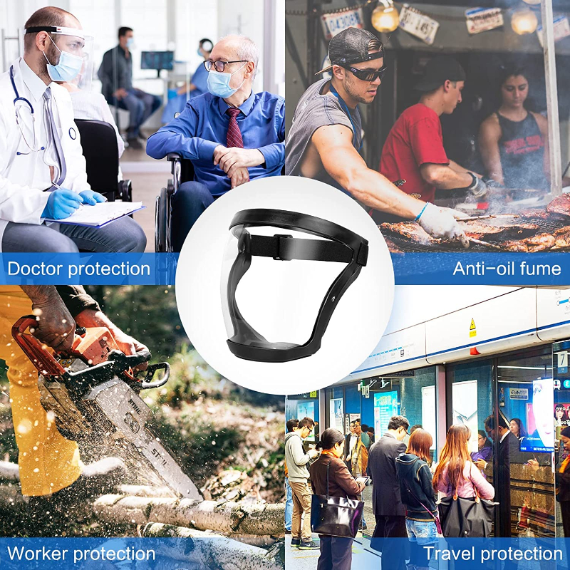 Protector Facial completo transparente para cocina, gafas de seguridad con cubierta antiniebla para la cabeza, a prueba de salpicaduras de aceite para el hogar