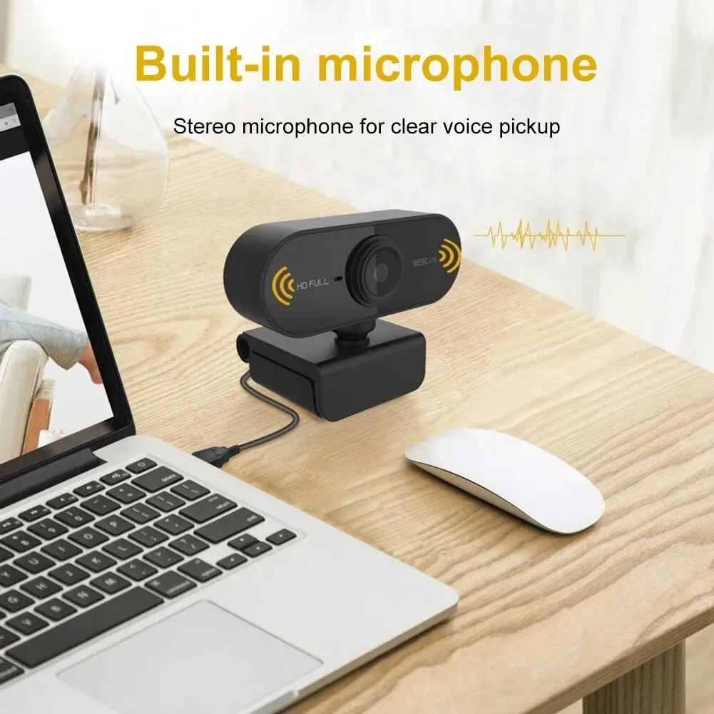 Fotocamera 1080P HD Computer HD Fotocamera USB Microfono incorporato Telecamera di rete USB Fotocamera Web per lavoro con treppiede per microfono