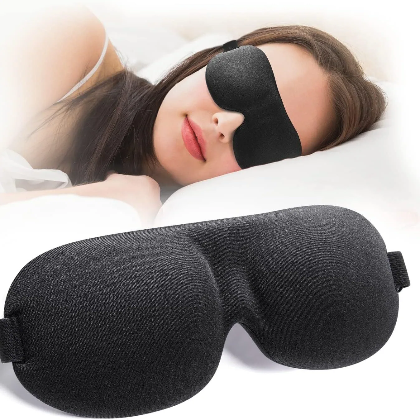 Máscara de dormir 3d bloquear luz macia acolchoada máscara de sono olho slaapmasker sombra bloco de espuma de memória máscara noturna venda para dormir