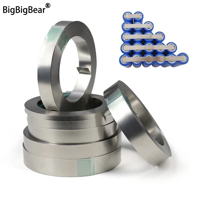 10m/Roll 18650 Battery Nickel Plated Strip Li-ion Connector 0.1mm 0.12mm 0.15mm 0.2mm Spot Welder Steel Belt Battery Connectors