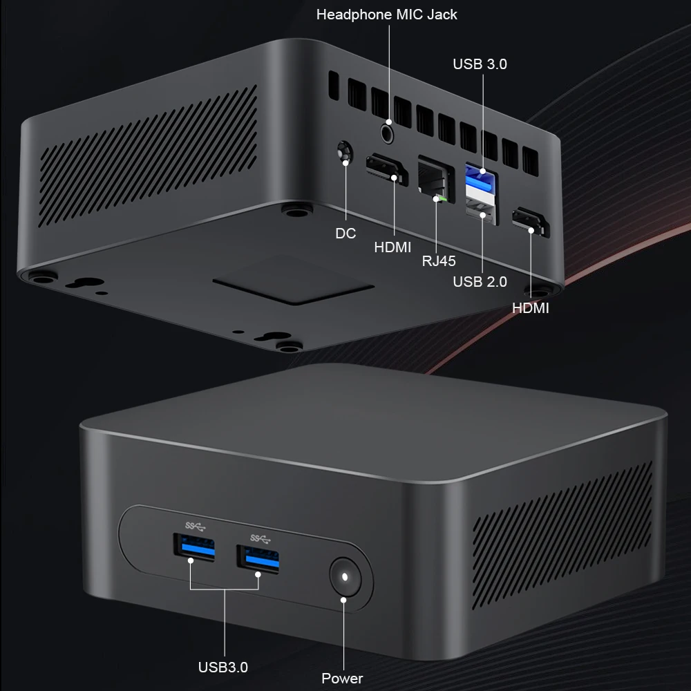 Mini PC Ninkear N10 Intel N100 fino a 3.4GHz 16GB 512GB 2.4G + 5G WIFI HDMI 2.0*2 supporto computer Desktop 11 con doppio schermo