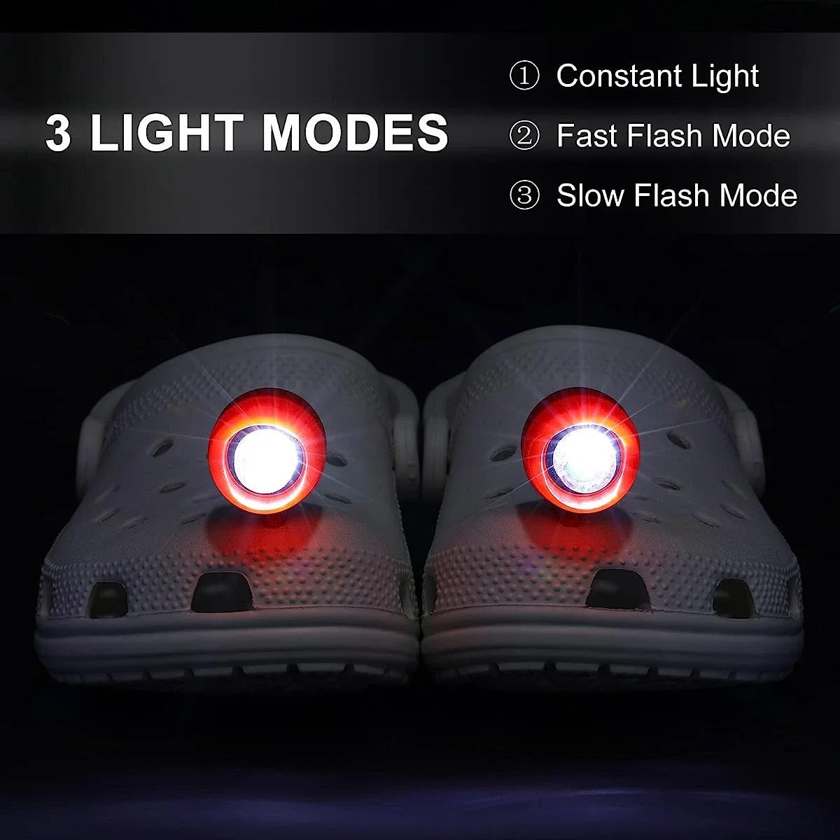 2ชิ้นไฟหน้าสำหรับ croc ไฟขนาดเล็กรูปแบบรองเท้าอุดตันเสน่ห์รองเท้ารองเท้าแตะตกแต่งวิ่งตั้งแคมป์ aksesoris sepatu ตลก