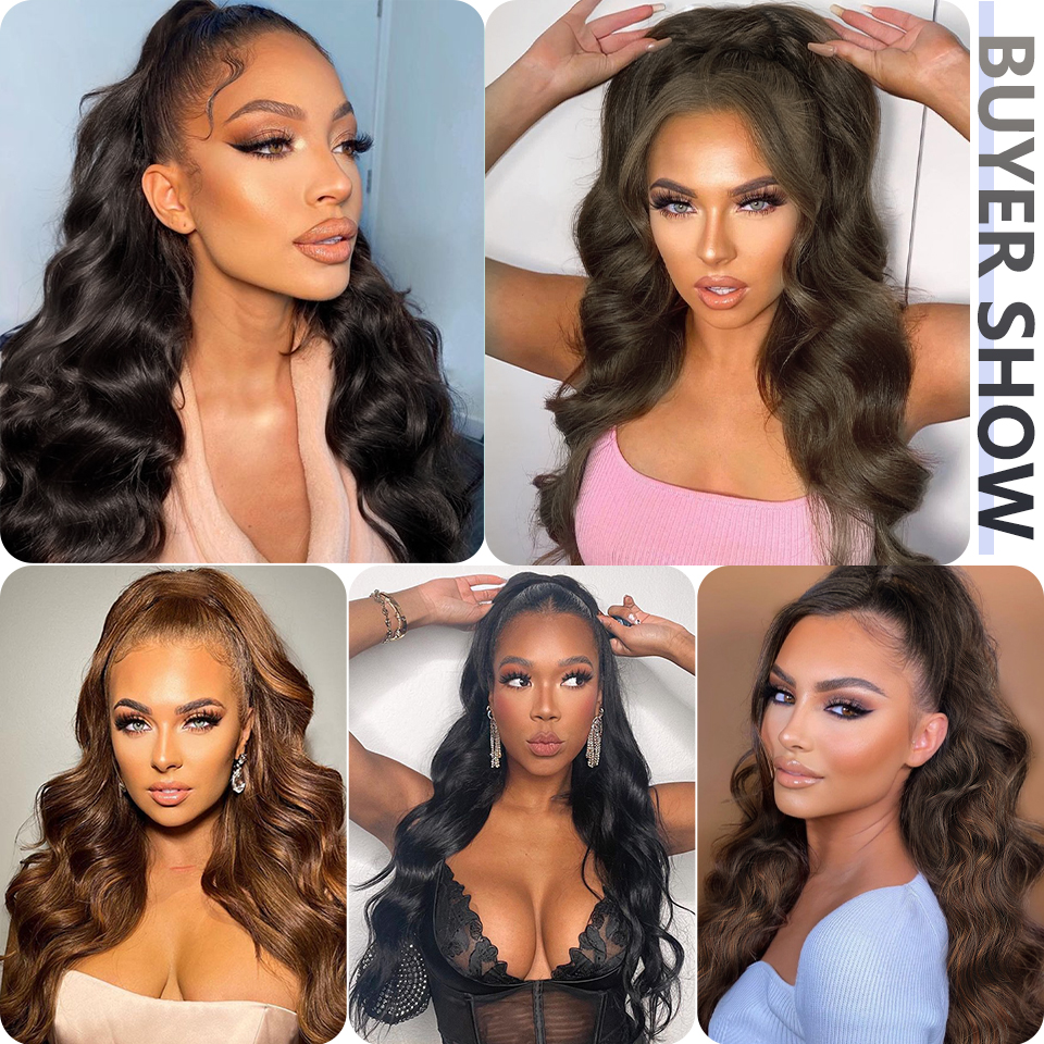 ฉันเป็นวิกผมสังเคราะห์ผมหางม้ายาวหยักผมสังเคราะห์ Drawstring ผมหางม้าคลิปในวิกผมสีดําคลื่นผมหางม้าสําหรับผู้หญิงผิวดํา