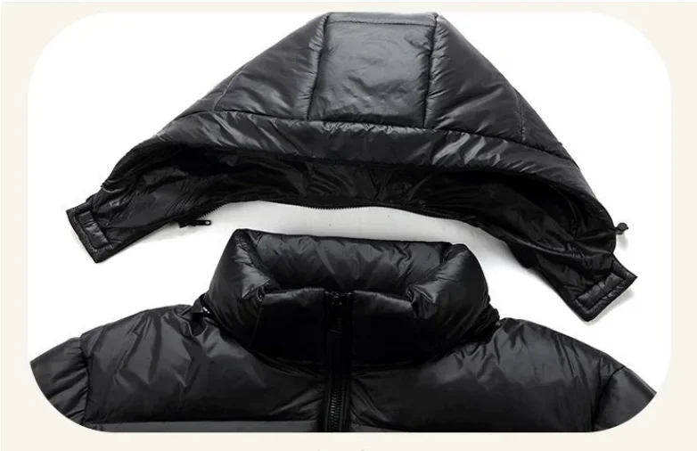 ฤดูหนาวบุรุษลงเสื้อแจ็คเก็ตแฟชั่นคู่เป็ดสีขาวลง Thicken WARM Hooded Parka คุณภาพสูงชาย Outwear เสื้อกันลม