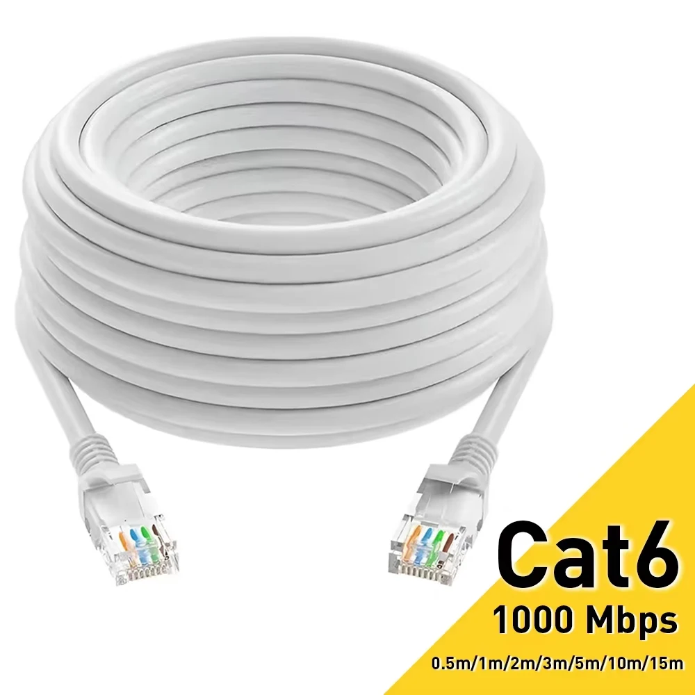 Cable Ethernet Cat6 de 0,5/1/2/3/5/10/15/20/30/50M, Cable de red RJ45 UTP de 1000Mbps, Cable LAN, Cable de Internet, enrutador, Cable de ordenador