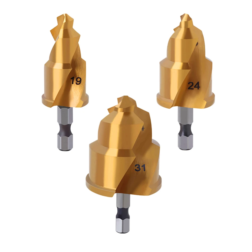 Levantamiento PPR, broca escalonada, herramienta de conexión de tubería de agua con vástago hexagonal 20/25/32 mm, proceso completamente abierto
