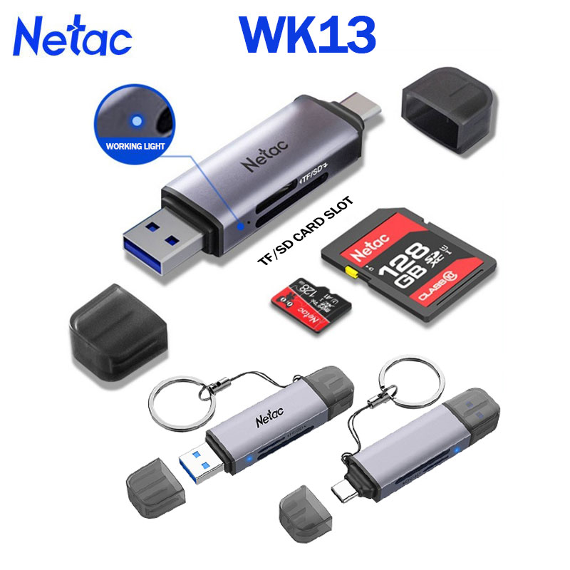 Szybki czytnik kart Netac Uniwersalny konwerter kart pamięci TF SD USB3.0 Wielofunkcyjny konwerter komputerowy/tablet telefoniczny typu C