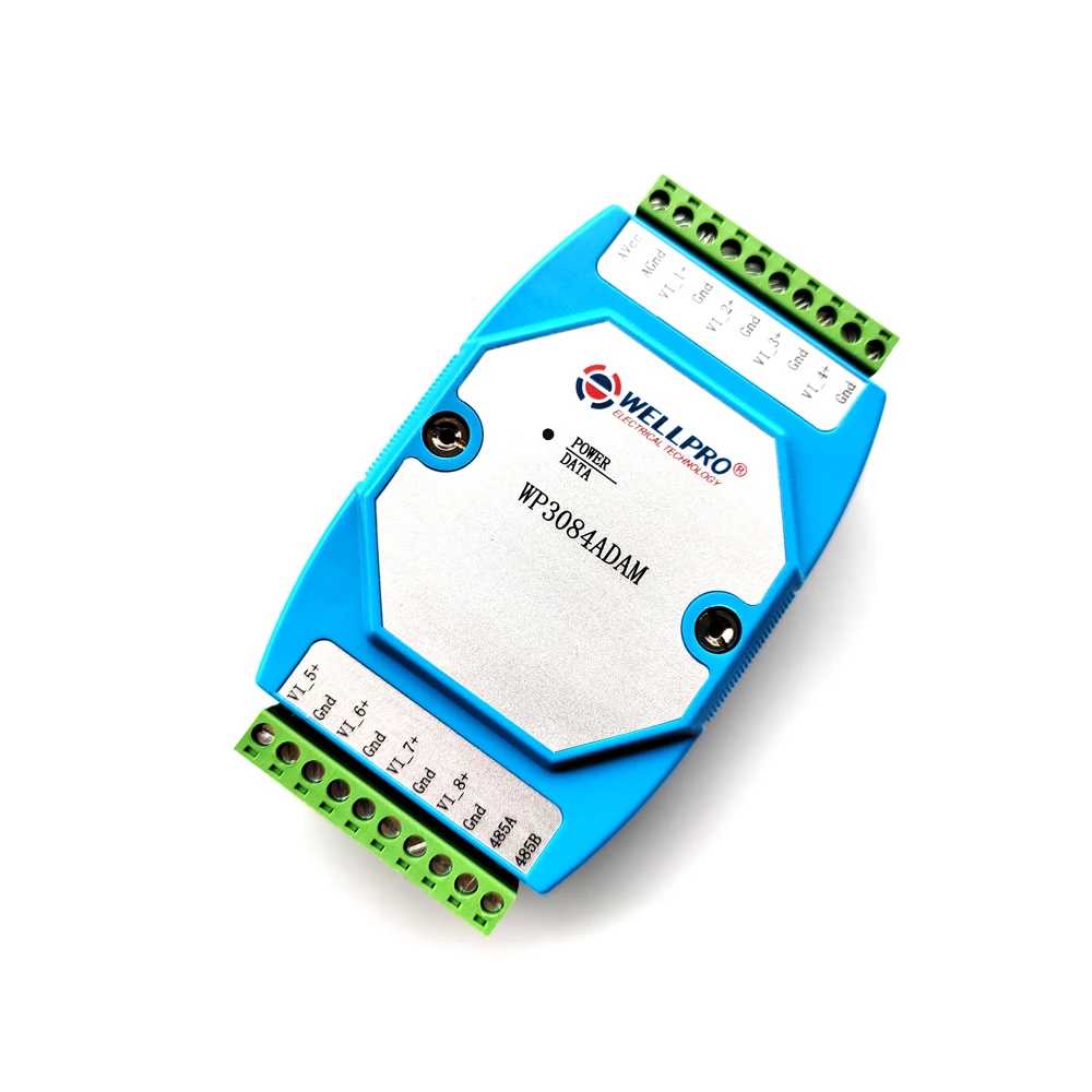 WP3084ADAM 8VI 0-10V Analoge Ingangsspanning Acquisitie Module RS485 Modbus Rtu Communicatie Wellpro
