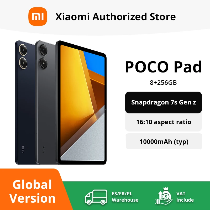 Versión Global POCO Pad 8GB 256GB 12,1 ''2,5 K pantalla Tablet Snapdragon 7s Gen 2 Octa core 10000mAh batería Dolby Atmos
