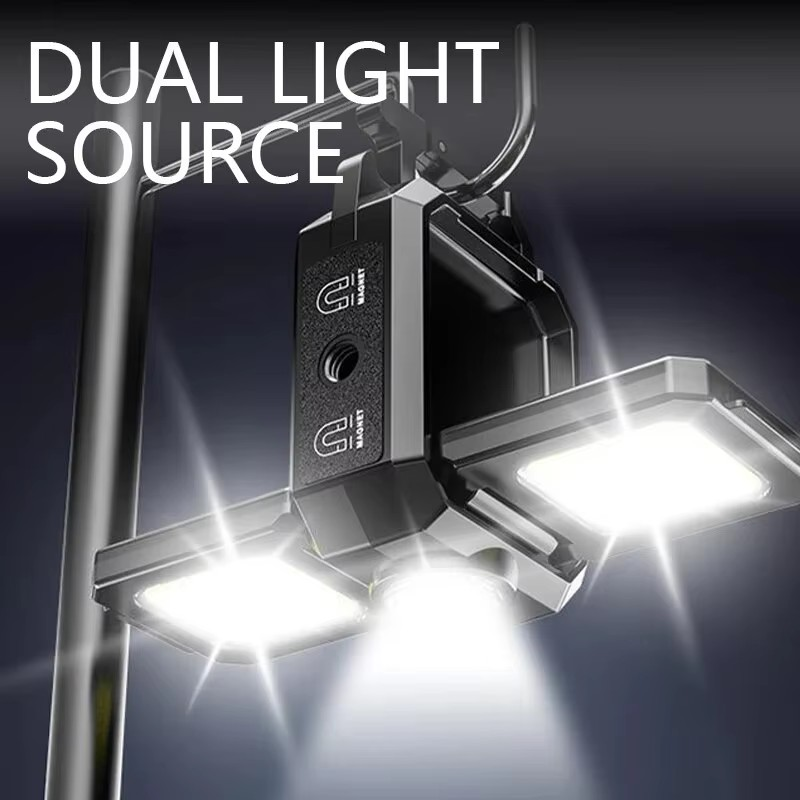 Luz de trabajo de bolsillo XPE 1000LM COB LED Mini llavero luz linterna recargable USB IPX4 impermeable para acampar al aire libre senderismo