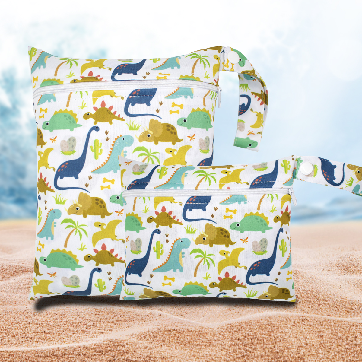 Zestaw 2 szt. Uroczych torebek na artykuły menstruacyjne 18*25cm i 18*15cm, wodoodporna torba na pieluchy, torba na mokre rzeczy