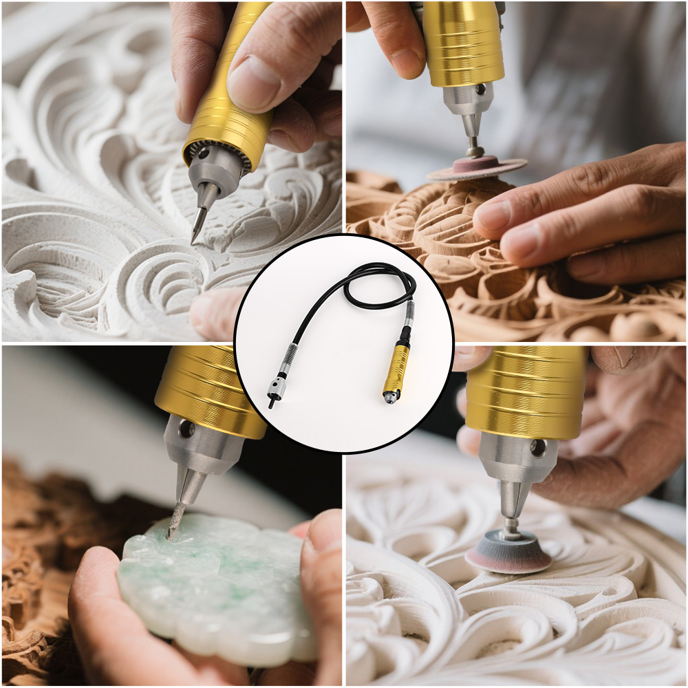 Hilda giratório flexível eixo macio 6.5mm mini moedor acessório alça de liga de alta precisão de alta velocidade sem superaquecimento