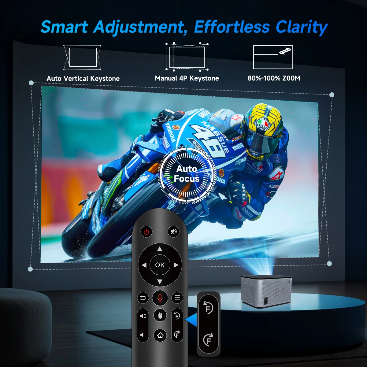 Projetor inteligente Magcubic com foco automático Android11 4K 580ANSI Full Wifi6 BT5.0 Allwinner H713 Controle de voz Home Cinema Theater HY350