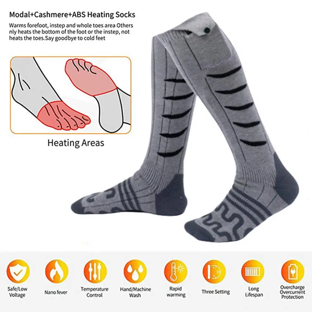 Calcetines térmicos recargables para hombre y mujer, medias eléctricas con Control remoto por aplicación, para esquí, senderismo, Camping, invierno, 1 par