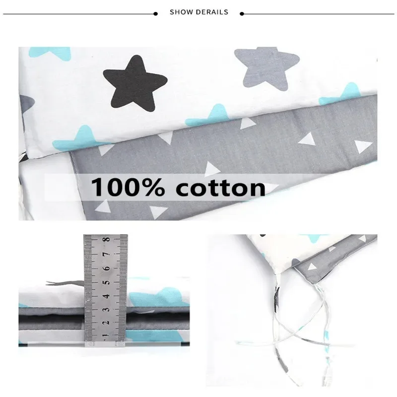 Paraurti per lettino Nordic Star Culla anti-collisione Design con cerniera Cuscino di protezione per biancheria da letto per culla monopezzo Cuscino regalo
