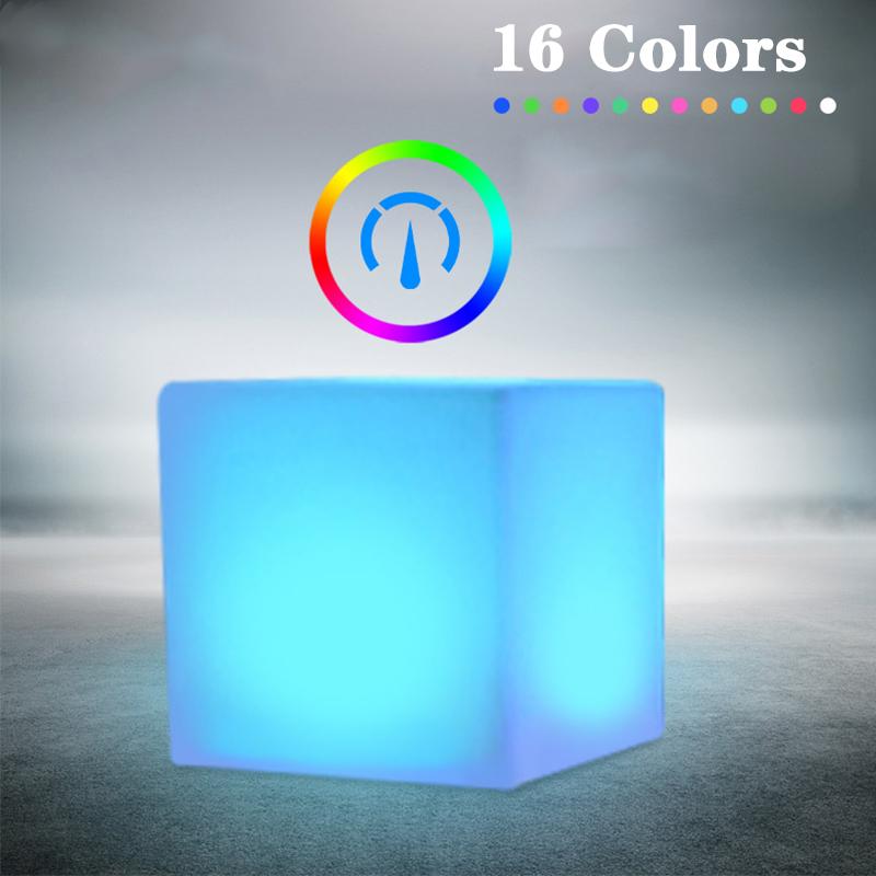 Waterproof Led Lawn Lamp Cube Chair Bar Light Outdoor Lighting Party Wedding Ktv Luminous Rechargeable Stool With Remote Control