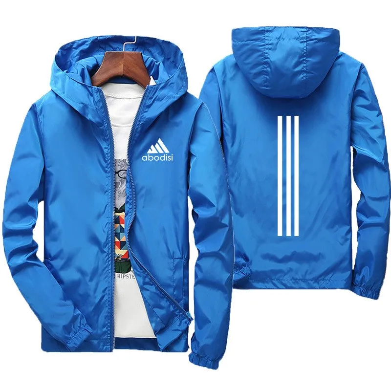 Nueva chaqueta informal a prueba de viento para hombre, ropa deportiva con cremallera para montar al aire libre, abrigo deportivo Parker de moda para hombre, Sudadera con capucha para mujer