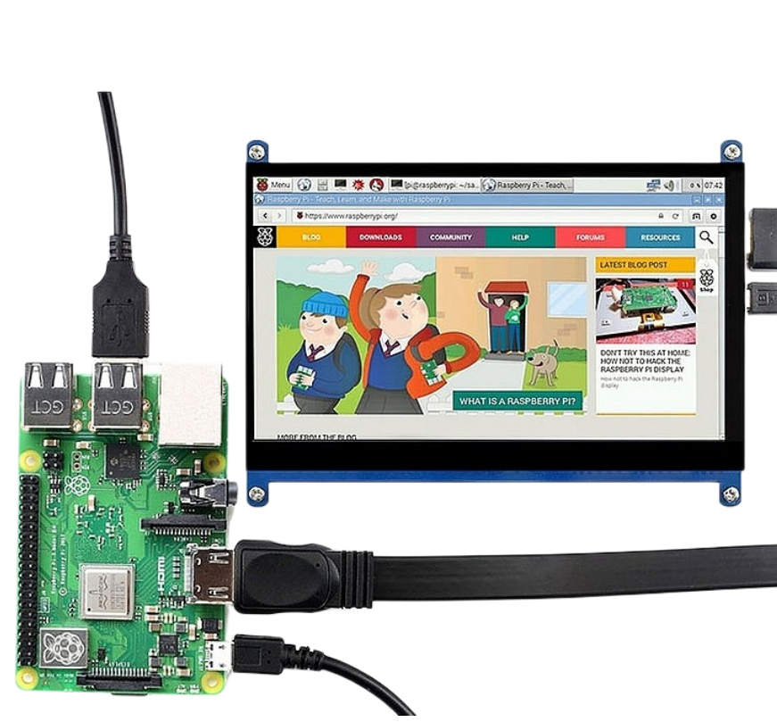 Màn Hình LCD 7 Inch Màn Hình HDMI-Tương Thích Màn Hình Cảm Ứng 1024X600 Độ Phân Giải Màn Hình Cảm Ứng Điện Dung Hệ Thống Hỗ Trợ Cho Quả Mâm Xôi pi