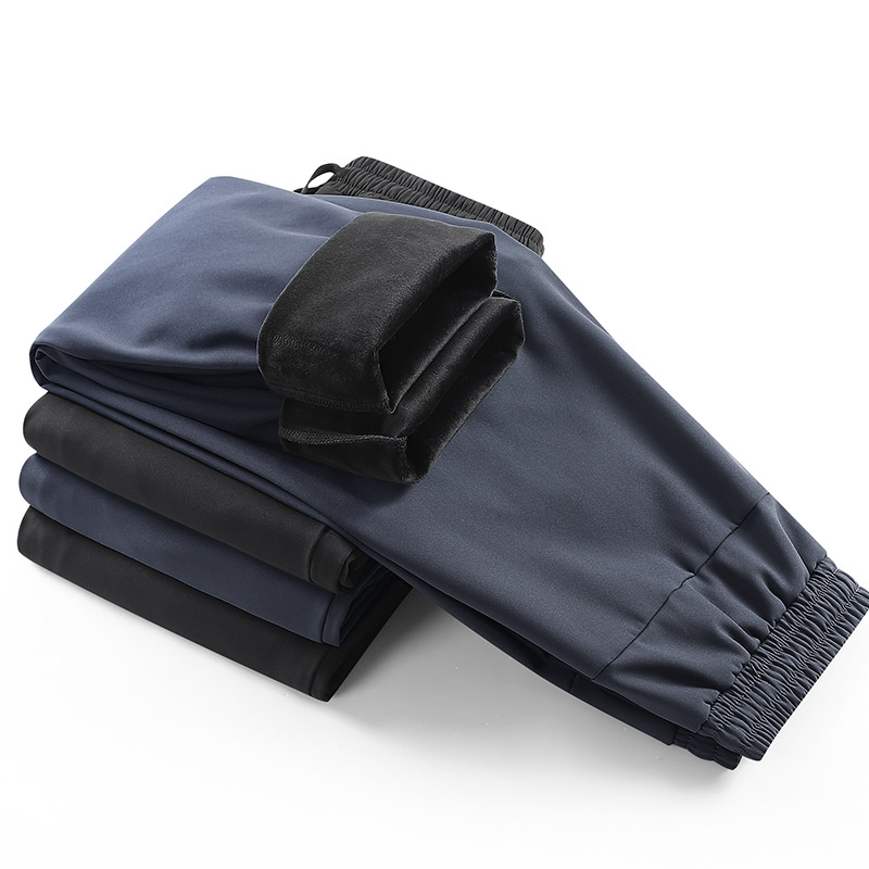กันน้ํากลางแจ้งกางเกงผู้ชายหนาขนแกะขนาดใหญ่ 8xl 7xl 6xl 5xl Windproof Softshell Trackpants ชายฤดูหนาวกางเกงอบอุ่น