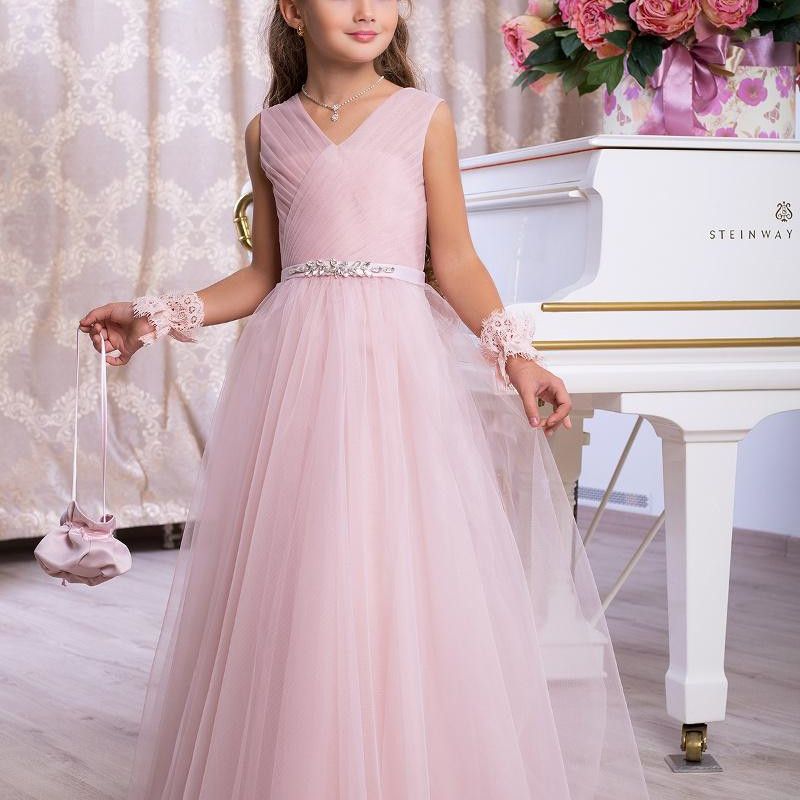 Robes à fleurs pour filles, en Tulle, bouffantes, dos nu, longueur aux genoux, robe de bal de princesse pour fête de mariage