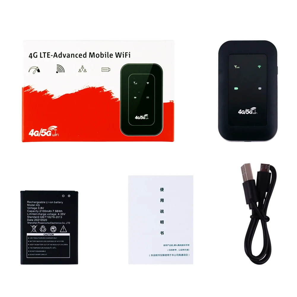 Repetidor WiFi Amplificador de Sinal Expansor de Rede, Mobile Hotspot Pocket, Modem Mifi sem fio, slot para cartão SIM, 4G LTE Router, 150Mbps