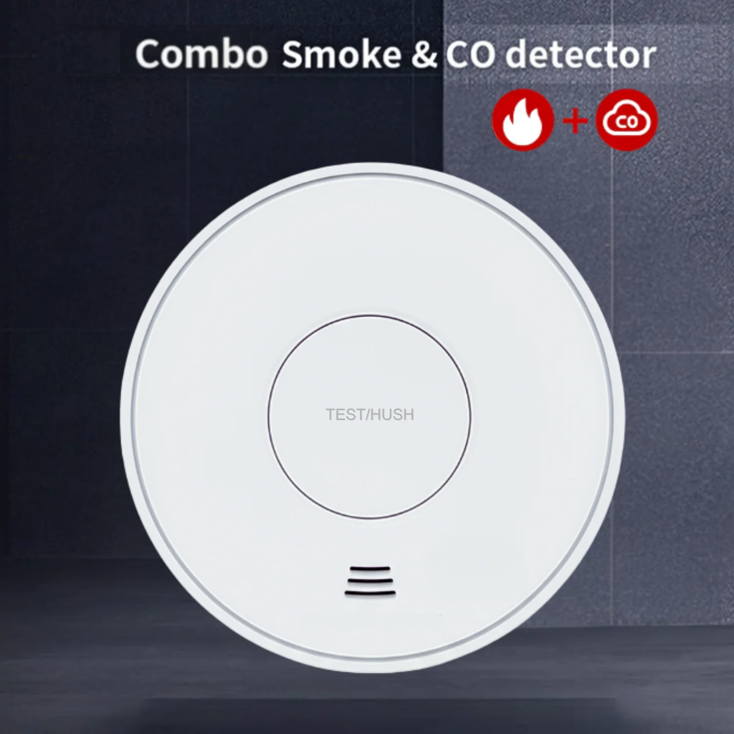 Combo Detector/alarma de humo y CO, alarma de incendio y CO con batería de 10 años, gran prueba/botón de descarga, batería de 10 años, protección 2 en 1