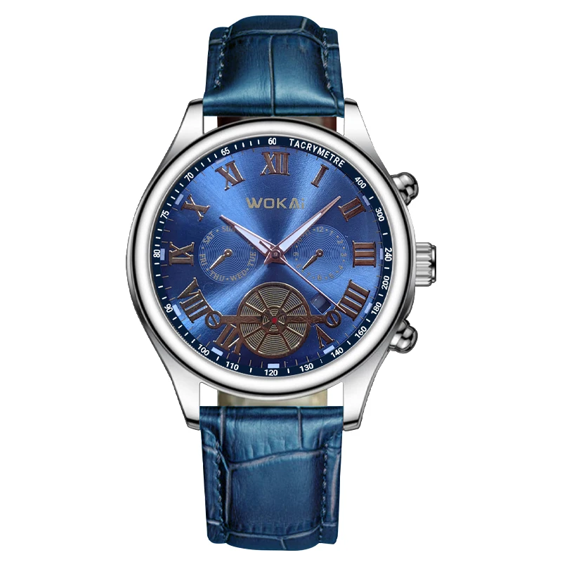 Wokai-reloj deportivo de cuarzo para hombre, cronógrafo de negocios con correa de ocio, nuevo, 2023