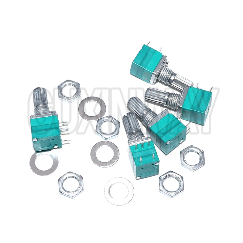5 uds RV097NS 5PIN eje 15mm amplificador potenciómetro de sellado 5K 10K 20K 50K 100K 500K B5K con un interruptor de audio