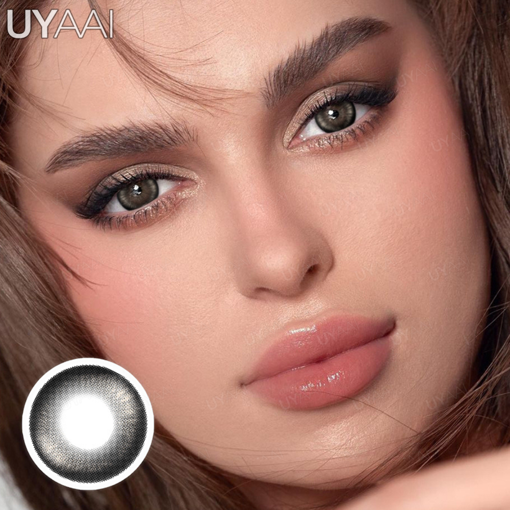 UYAAI ナチュラルカラー瞳孔目 1 ペア黒レンズ化粧品ブラウン美容レンズブルーアイコンタクトグリーン y2k Colorcon