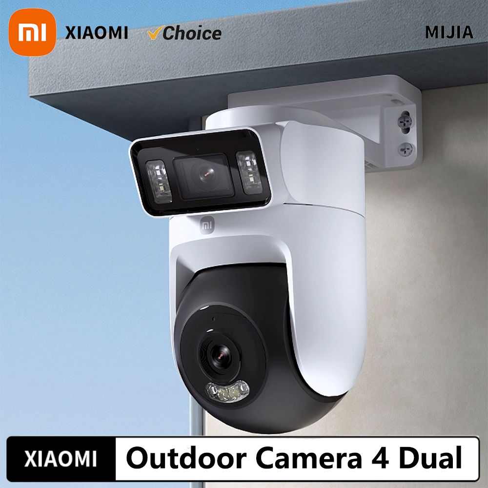 Nueva cámara Xiaomi para exteriores 4 lentes duales 5MP 3K HD monitoreo de doble visión seguimiento panorámico de primer plano IP66 antirrobo resistente a la intemperie CN