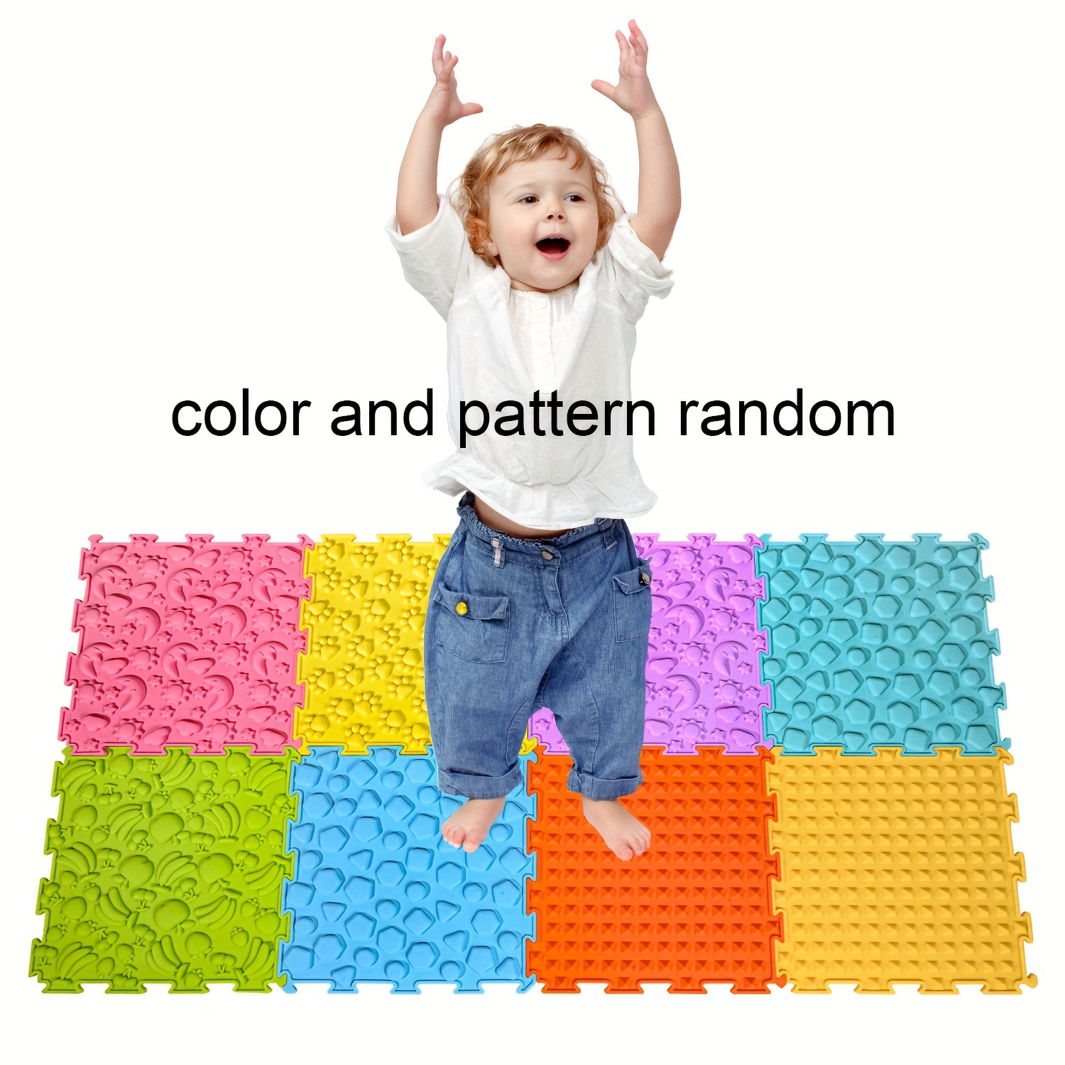 Tapis d'activité de développement précoce pour bébé, intégration sensorielle de la petite enfance, pavé tactile, entraînement rampant, Cognition des couleurs