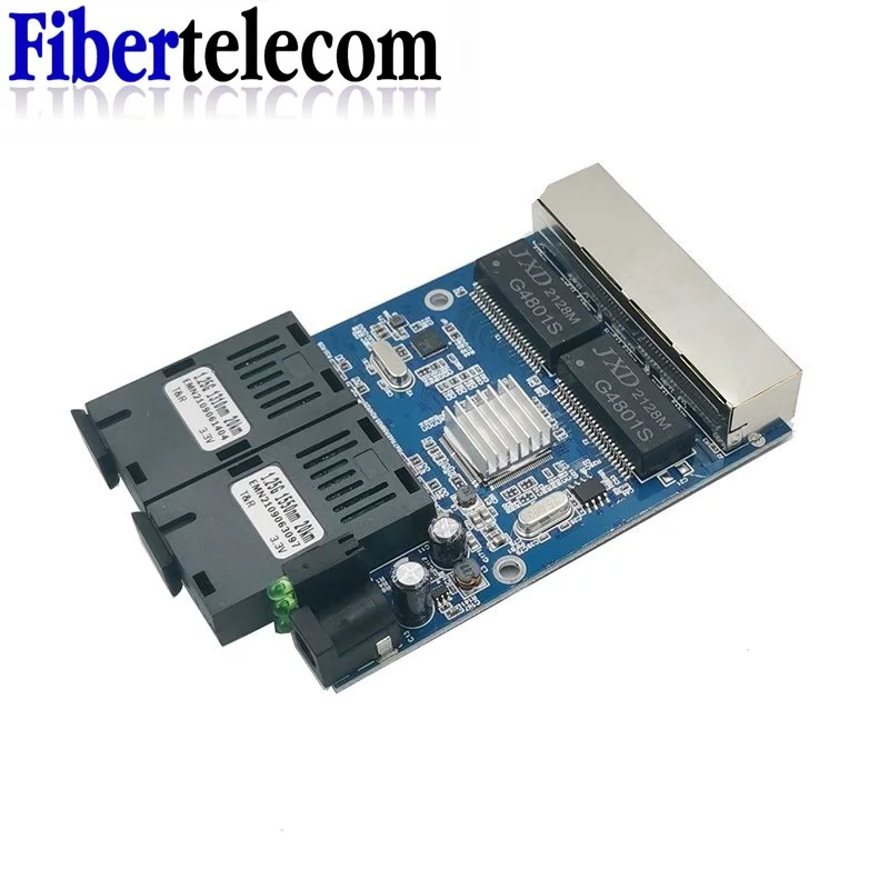 Switch in fibra 4 RJ45 UTP 2 SC Gigabit Convertitore multimediale in fibra ottica 2SC 4 RJ45 2G4E Ethernet Scheda PCBA