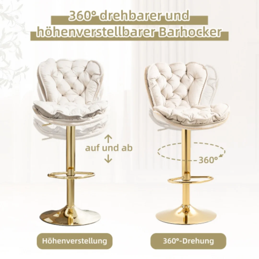 (Old SKU:W1880116799)Swivel Bar Hocker 2 Stück Set Einstellbare Thekenhöhe Stuhl mit Fußstütze für Küche, Esszimmer, Wohnzimmer